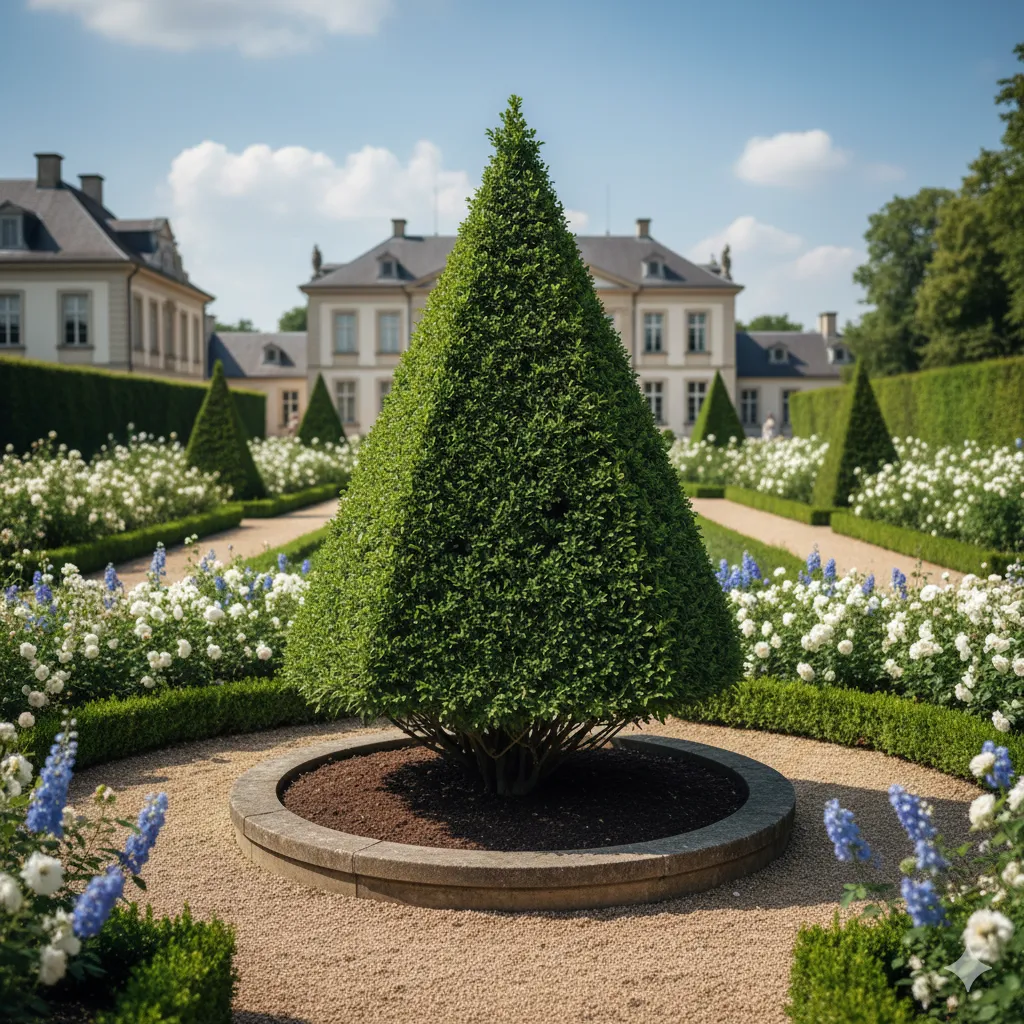 Pyramid-shaped shrub